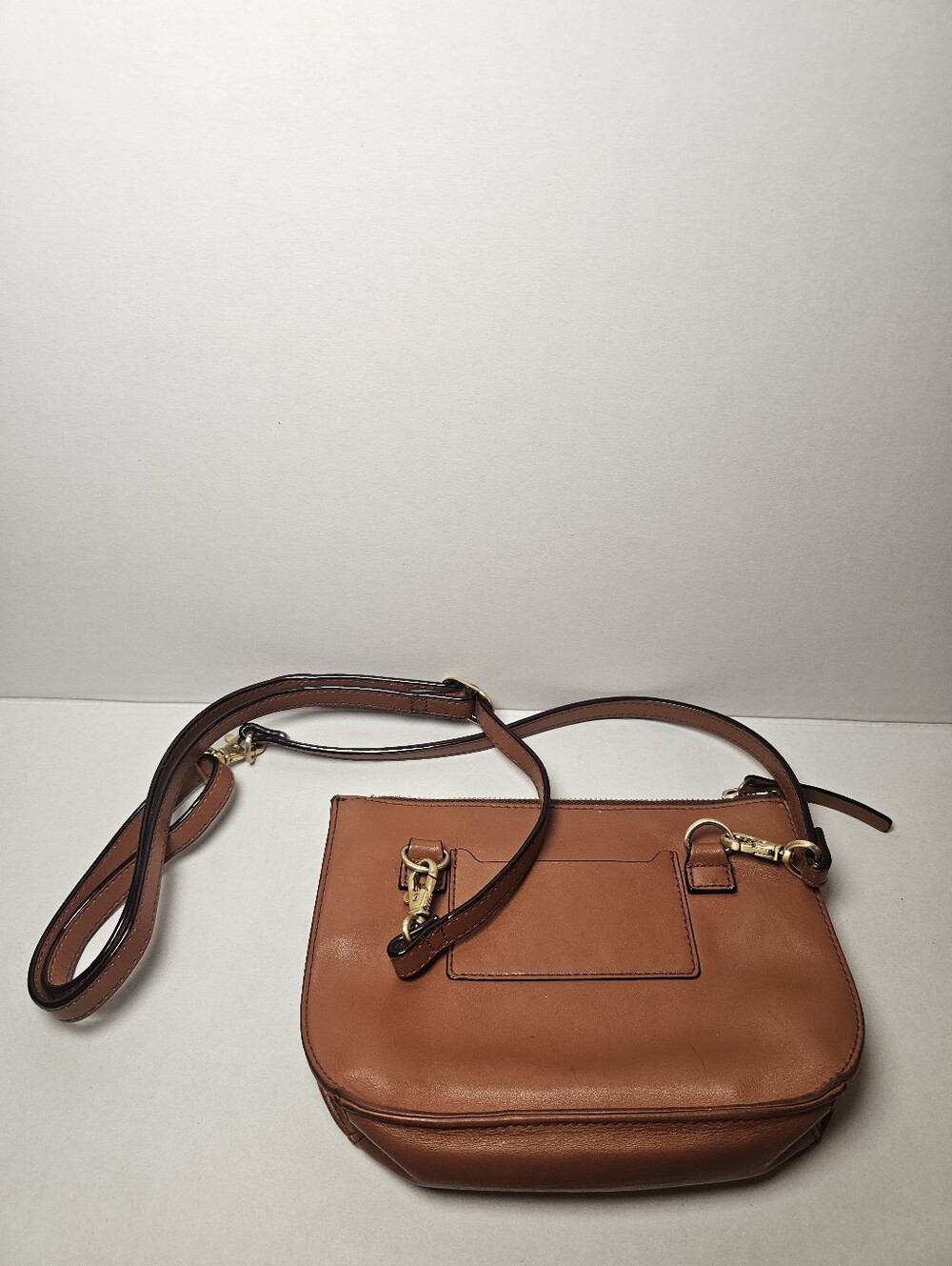 Lo & Sons Leather Crossbody Bag Cognac Brown Made In Cambodia The Waverly 2 - Picture 11 of 13